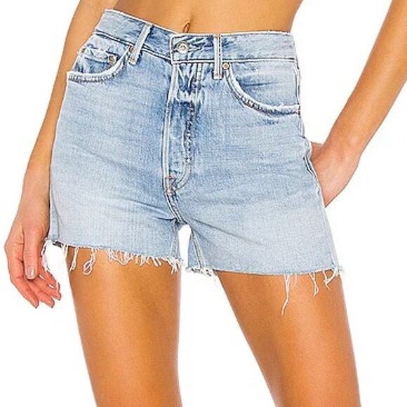 GRLFRND Pants - [GRLFRND] High Rise Frayed Hem Keep Talking Denim Cutoff Poppy Shorts Size 29